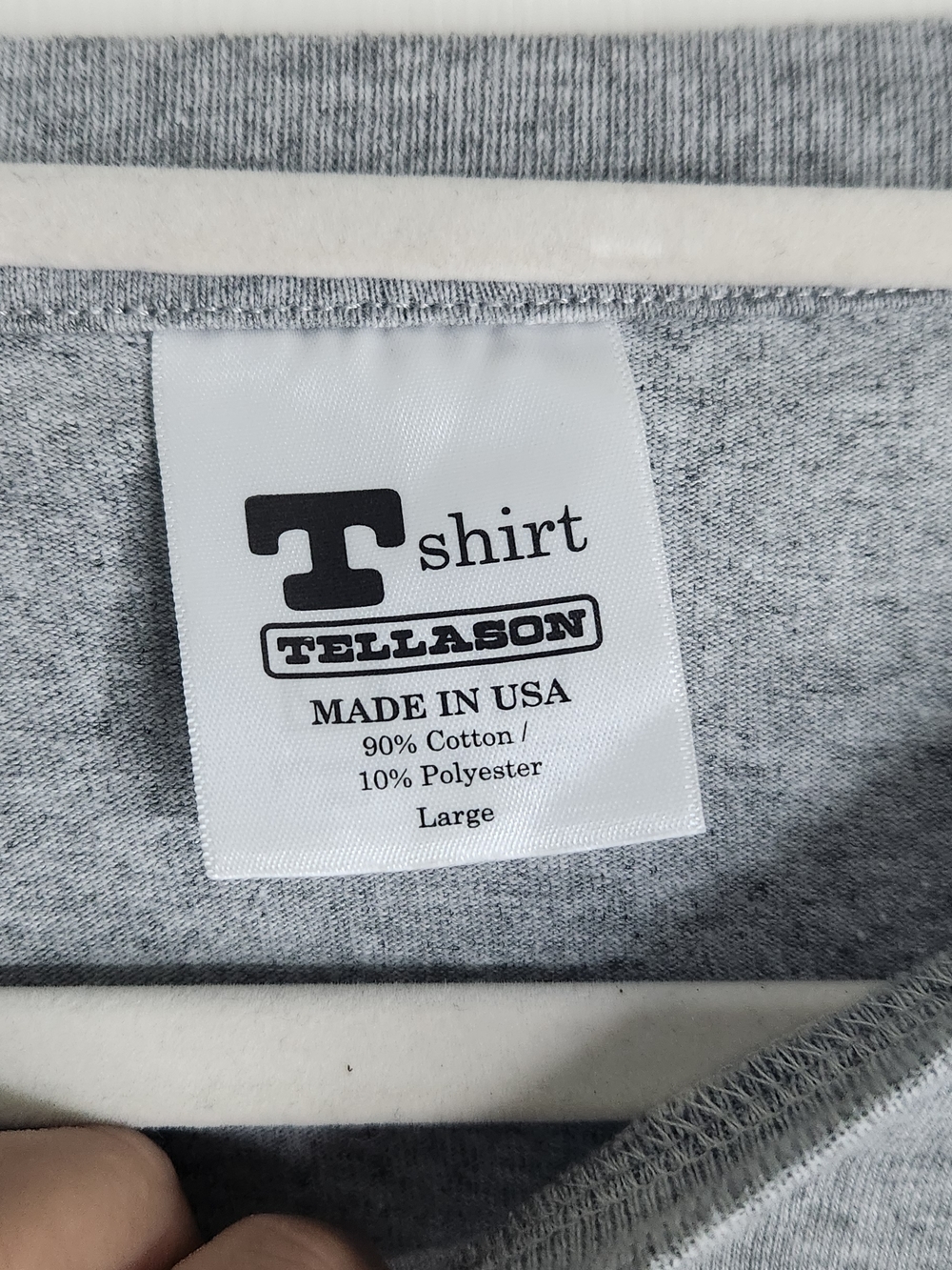 🔥Tellason Made in USA Pocket Tee 🇺🇸 Heather Gray Luxury Essential Size L - Picture 3 of 3